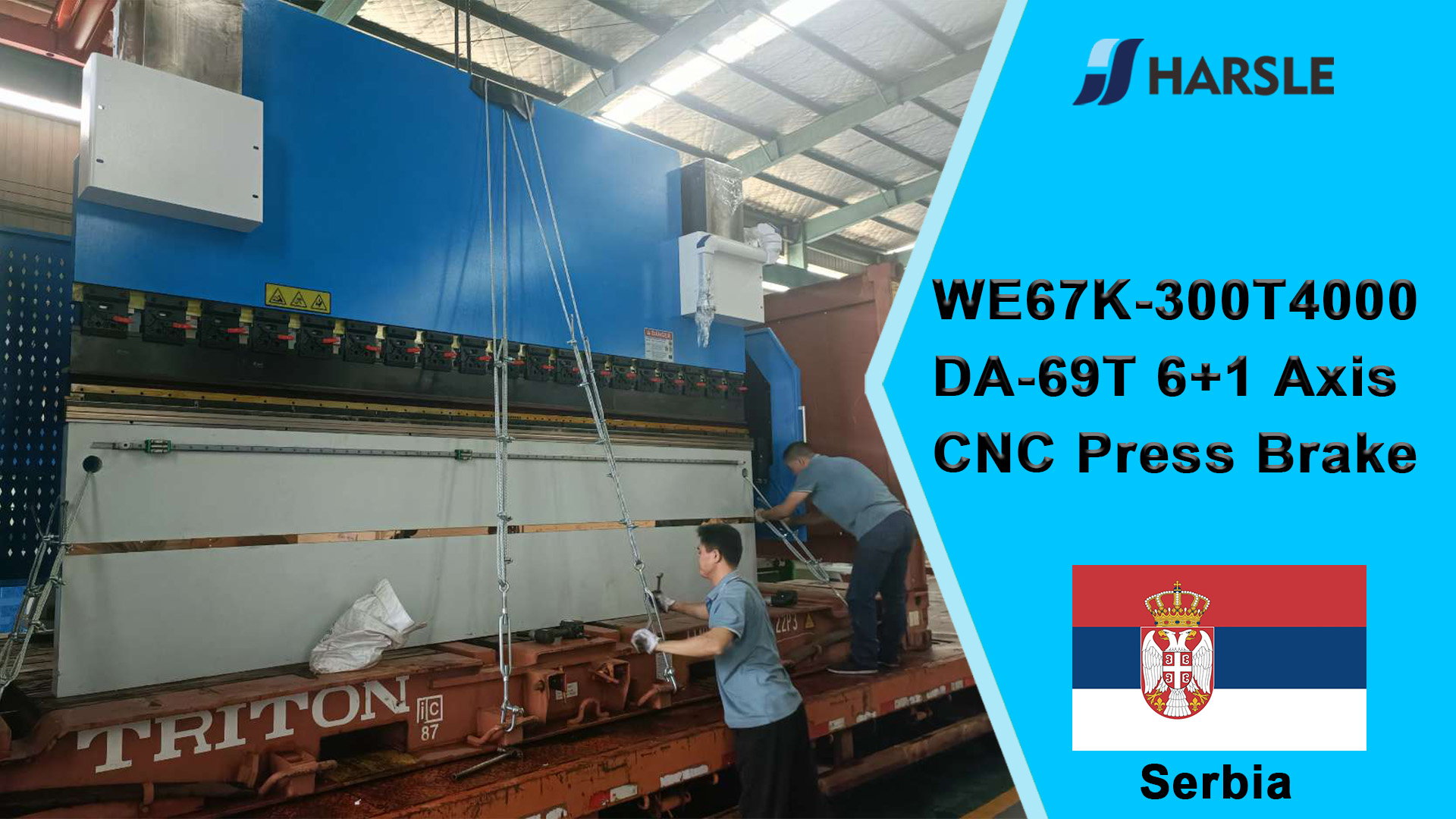 Serbia-WE67K-300T4000 DA-69T 6+1-osiowa prasa krawędziowa CNC