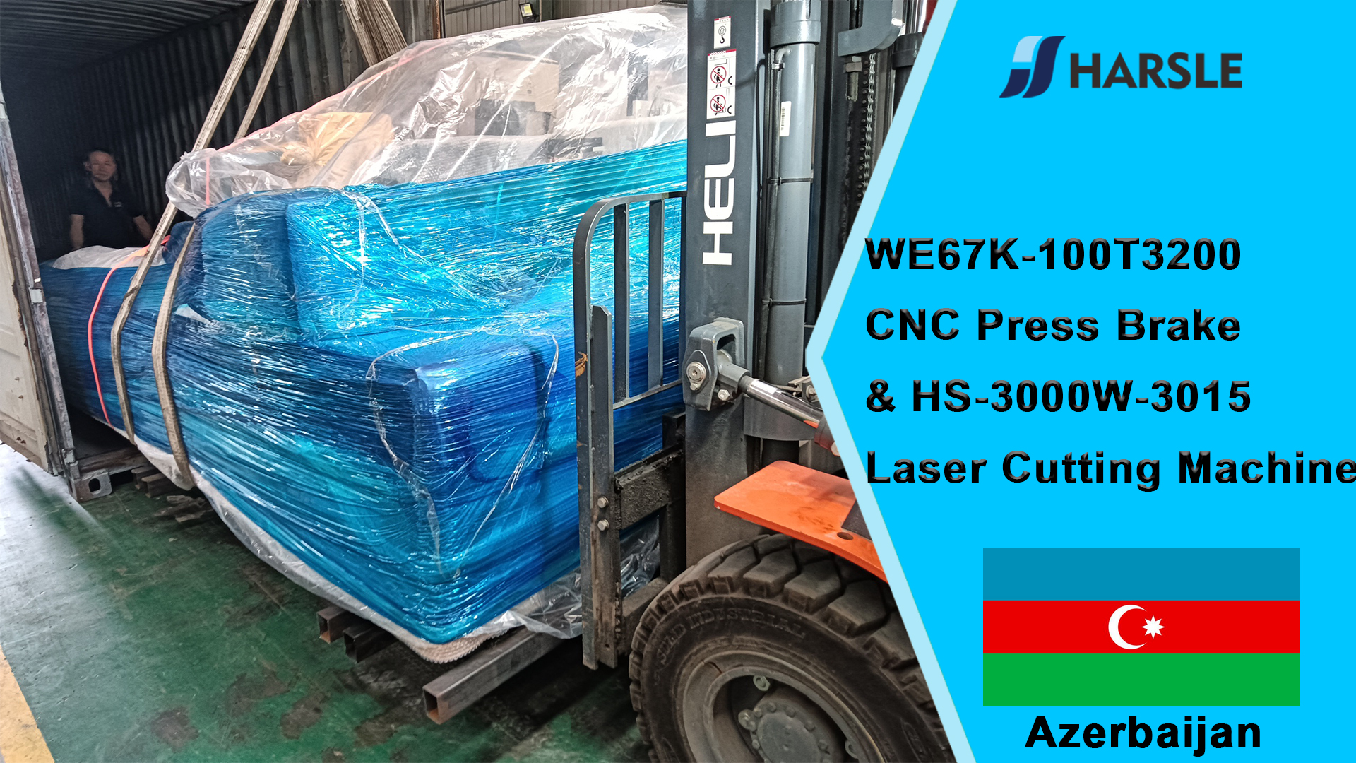 Azerbaijan-WE67K-100T3200 Prasa krawędziowa CNC i maszyna do cięcia laserowego HS-3000W-3015