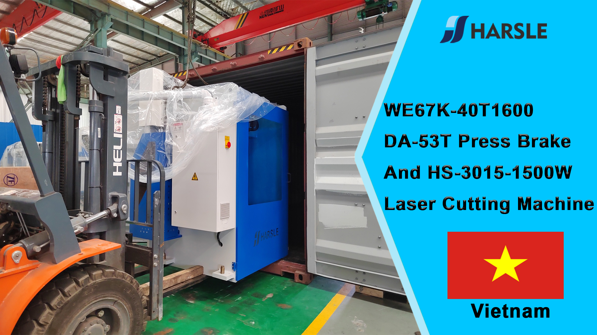 Wietnam-WE67K-40T1600 DA-53T Prasa krawędziowa i maszyna do cięcia laserowego HS-3015-1500W